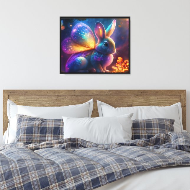 Neon Bunny Canvastryck (Insitu (sovrum))