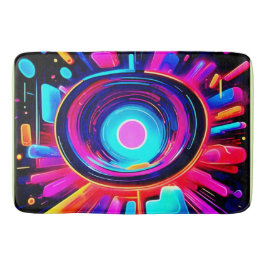 Neon Burst: Abstrakt Energy Badrumsmatta