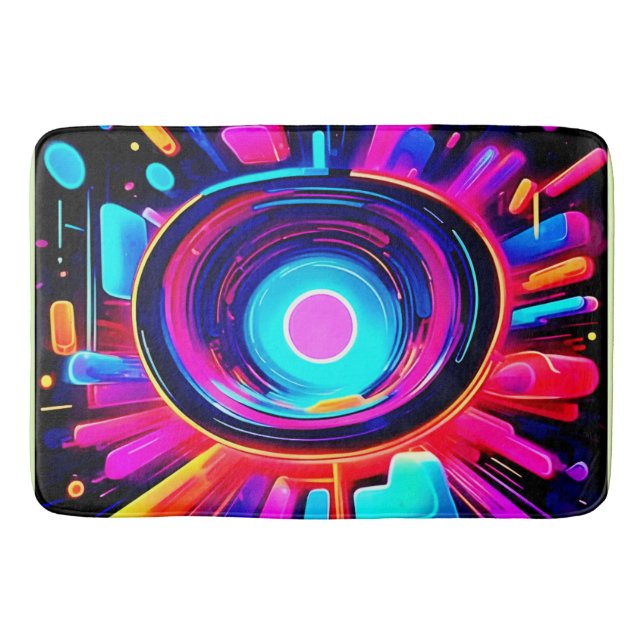 Neon Burst: Abstrakt Energy Badrumsmatta (Framsidan)