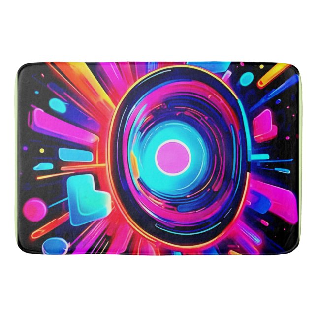 Neon Burst: Abstrakt Energy Badrumsmatta (Framsidan)