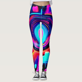 Neon Burst: Abstrakt Energy Leggings