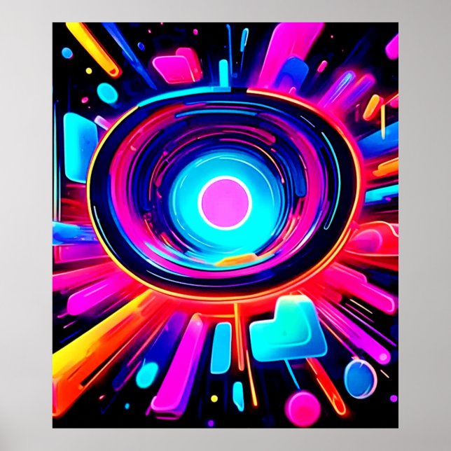 Neon Burst: Abstrakt Energy Poster (Framsidan)