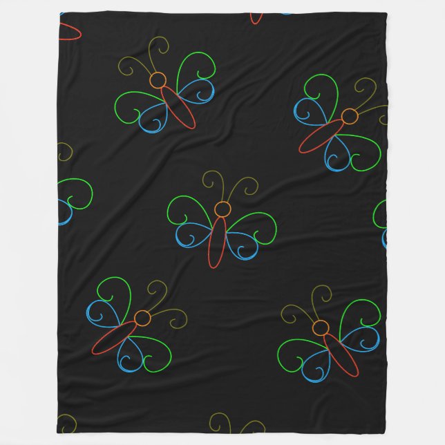 Neon Butterfly Fleecefilt (Framsidan)