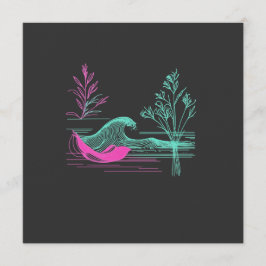 NEON CALM – Retro Wave & Botanical Line Art Inbjudningar