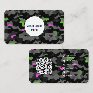 Neon Camo - Fullständigt Anpassade och djärv desig Visitkort