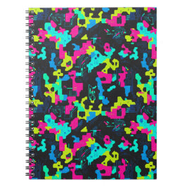 Neon Camouflage Pattern Anteckningsbok