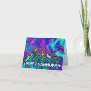 Neon Candle Ljus av Hannukah Card Helgkort