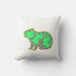 Neon Capybara – Cute Colorful Animal Kudde