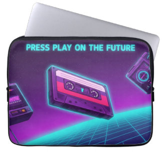 Neon Cassette Art Laptop Fodral