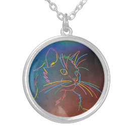 Neon Cat Silverpläterat Halsband