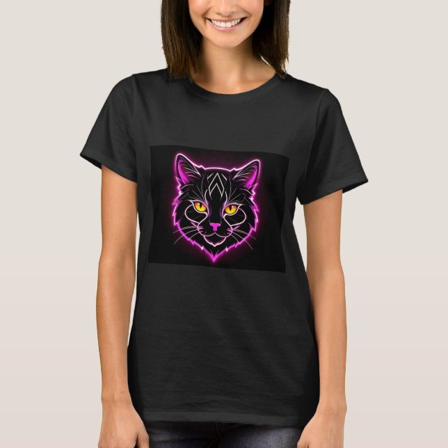 Neon cat t shirt (Framsida)