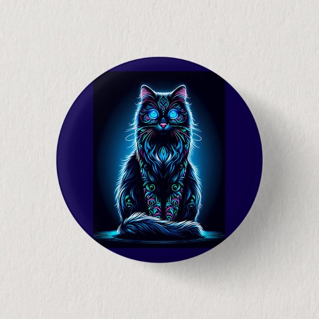 Neon Cat Vivid Bakgrund-97948 Knapp (Framsida)