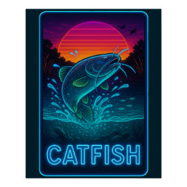 Neon Catfish Poster Perfect Poster