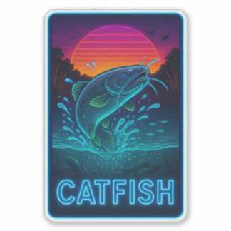 Neon Catfish Sticker Klistermärken