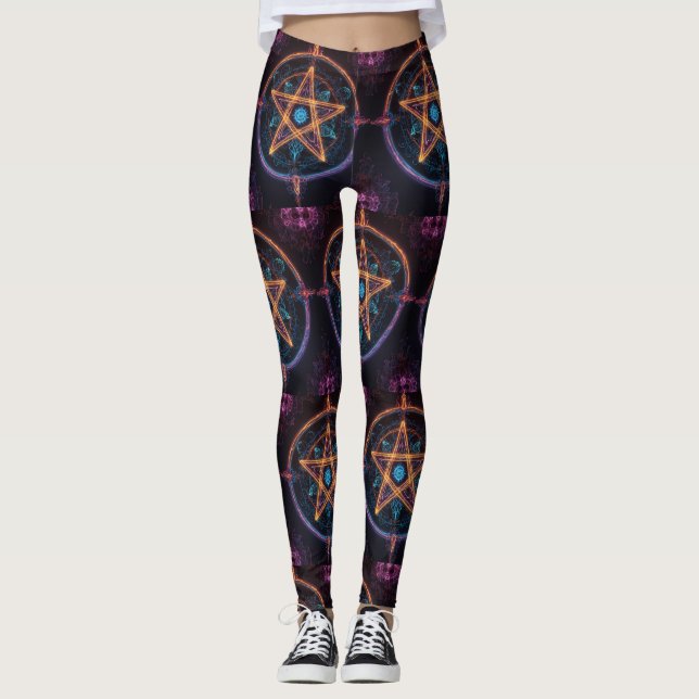 Neon Celtic Symbols Leggings (Framsida)