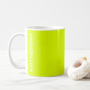 Neon Chartreus Solid Färg Klassisk Personlig Kaffemugg
