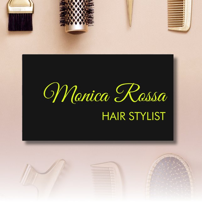 Neon Chartreuse Black, modern Elegant Professionel Visitkort (Skapare uppladdad)