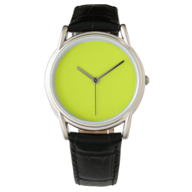 Neon Chartreuse Solid Färg | Klassisk Armbandsur (Framsida)