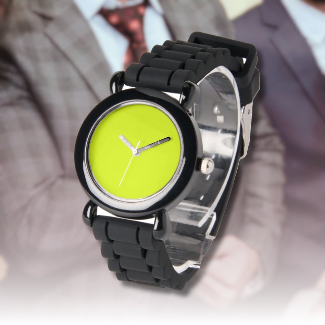 Neon Chartreuse Solid Färg | Klassisk Armbandsur (Skapare uppladdad)