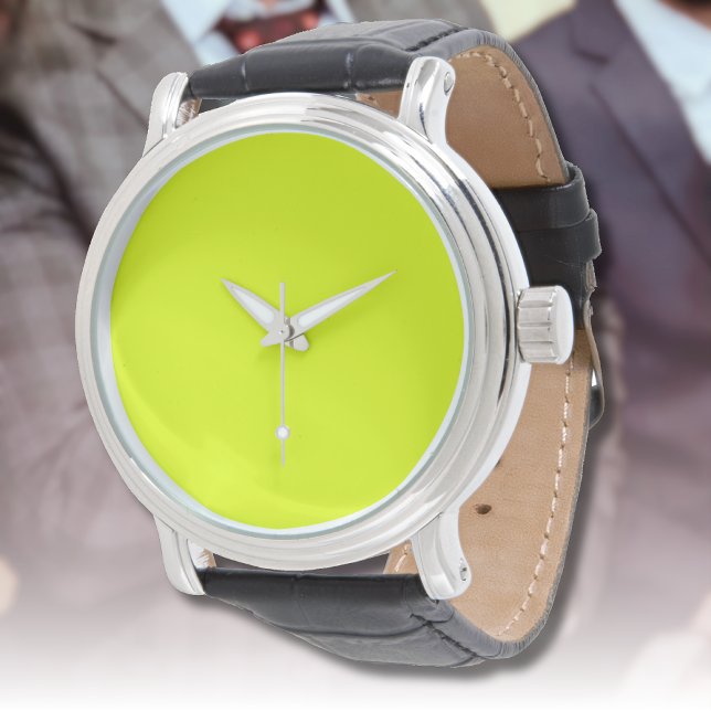 Neon Chartreuse Solid Färg | Klassisk Armbandsur (Skapare uppladdad)
