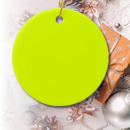 Neon Chartreuse Solid Färg | TRENDIG FÄRG Julgransprydnad Keramik