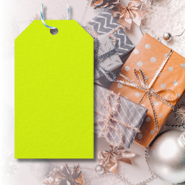 Neon Chartreuse Solid Färg | TRENDIG FÄRG Presentetikett