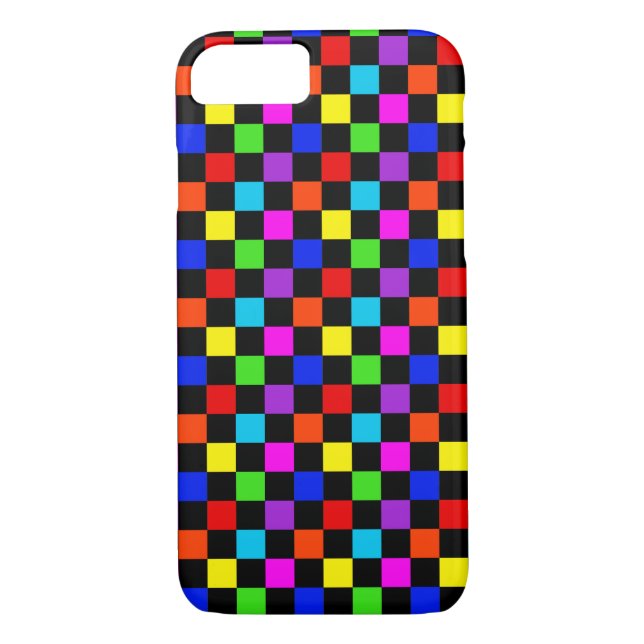 Neon Checker för flera färgader Case-Mate iPhone Skal (Baksida)