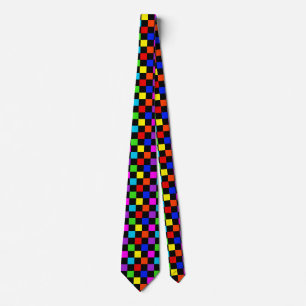 Neon Checker för flera färgader Slips