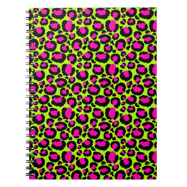 Neon Cheetah Mönster, Boys Girls & Kids, Leopard Anteckningsbok (Framsidan)