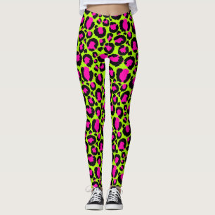 Neon Cheetah Mönster, Boys Girls & Kids, Leopard Leggings