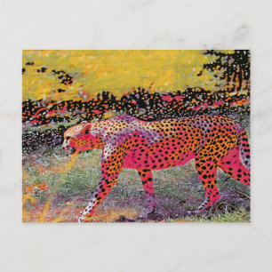 Neon cheetah-vykort vykort