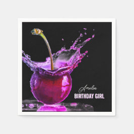 Neon Cherry Personlig Pappersservett