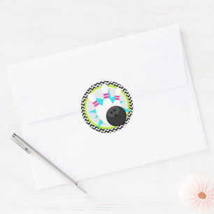 Neon-chevron-bowlingdekaler Runt Klistermärke
