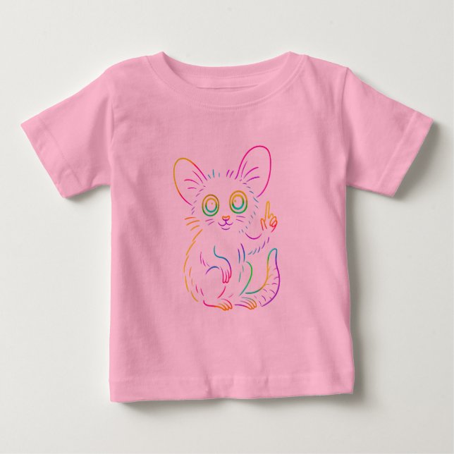 Neon Chinchilla Fantasy Husdjur – Färgrik Djurdesi T Shirt (Framsida)