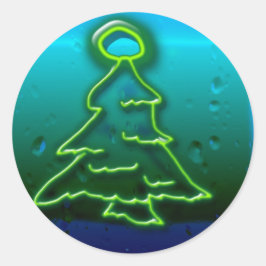 neon christmas runt klistermärke