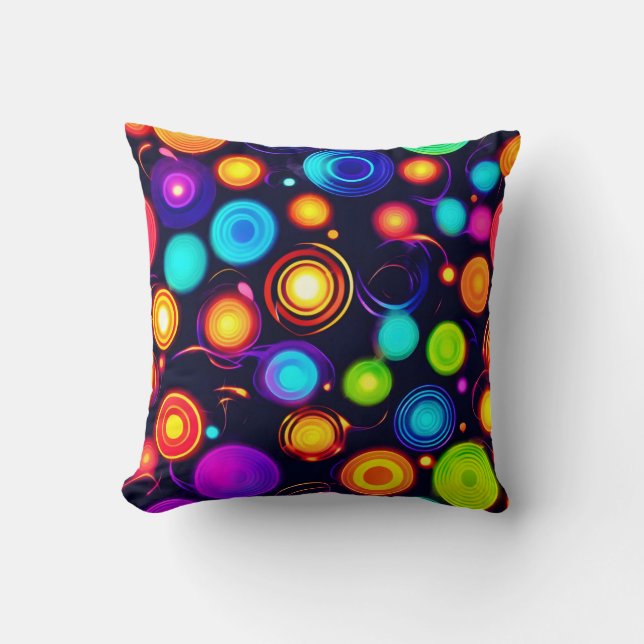 Neon Circle Explosion Kudde (Framsida)