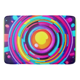 Neon Circle Vortex Mönster Badrumsmatta