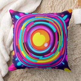 Neon Circle Vortex Mönster Kudde