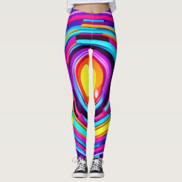 Neon Circle Vortex Mönster Leggings