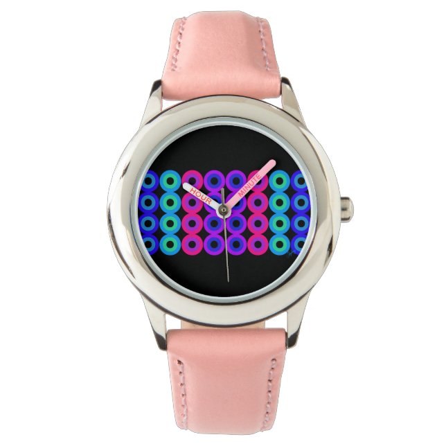 Neon Circles Armbandsur (Framsida)