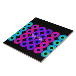 Neon Circles Kakelplatta