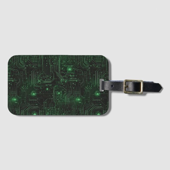 Neon Circuit Luggage Tag Bagagebricka (Framsida horisontal)