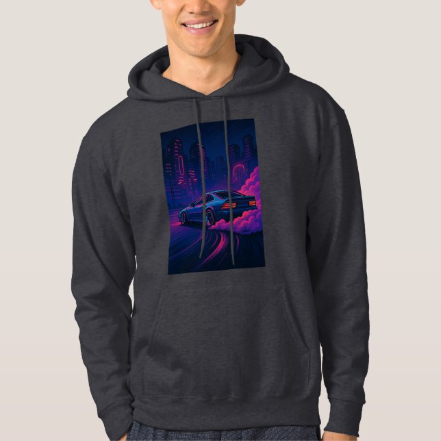 Neon Circuit Symphony Hoodie (Framsida)