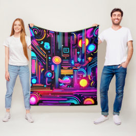 Neon Circuitry Dreams Fleecefilt