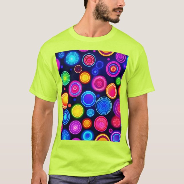 Neon Cirkel Burst T Shirt (Framsida)