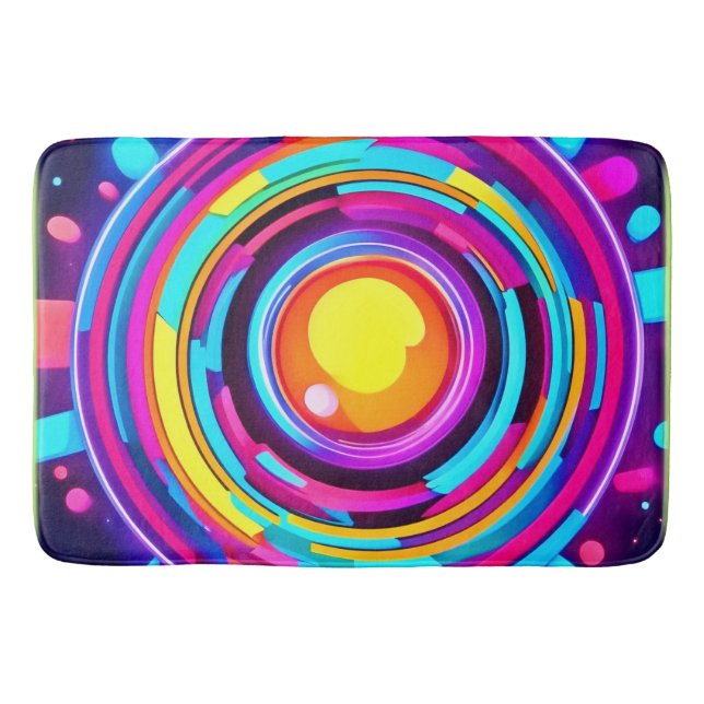 Neon Cirkel Virvelmönster Badrumsmatta (Framsidan)