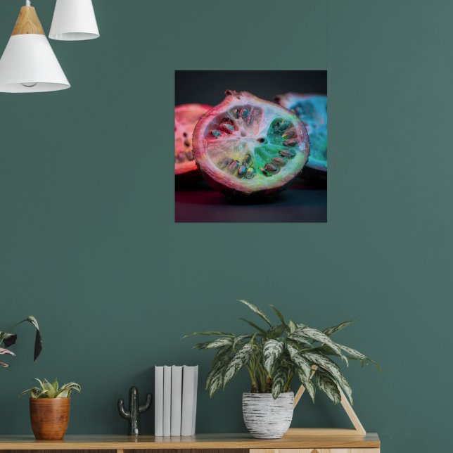 Neon Citrus Exotisk Frukt Konst Poster II | Vibrer (Vardagsrum 1)