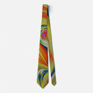 Neon Citrus Färg Painterly Fractal Abstrakt Slips