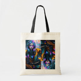 Neon City Girl Tote Bag Tygkasse