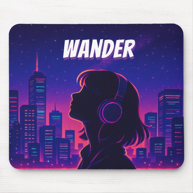 Neon City Night Mousepad Musmatta (Framsidan)